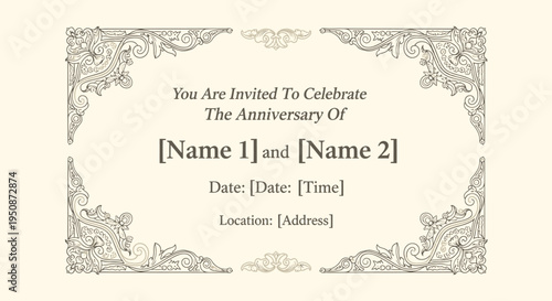 Anniversary Invitation Card Design Template.