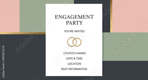 Engagement Party Invitation Card Design Template.