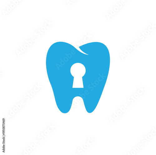 Dental lock logo design template.