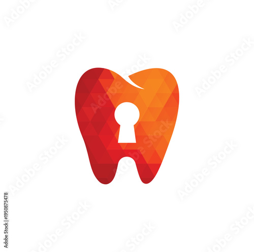 Dental lock logo design template.