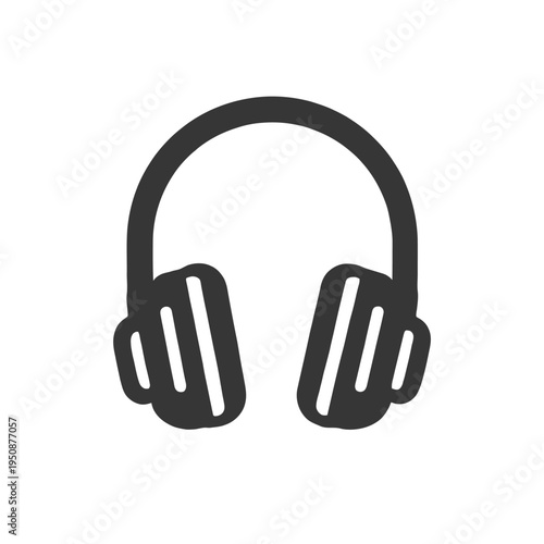 Black headphones on a white background, minimalistic design