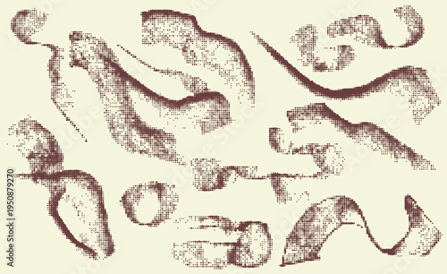 Set of strokes and spots fo...