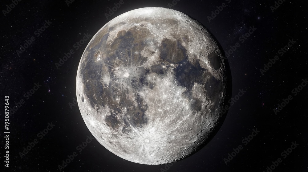 Fototapeta premium Moonlit night sky celestial photography outer space astronomical environment stunning viewpoint cosmic concept