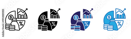 Investment Icon Multi Style Vector Illustration