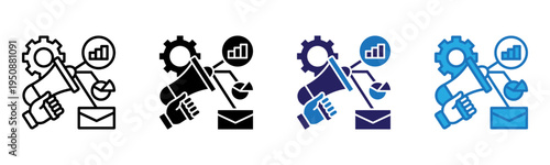 Marketing Icon Multi Style Vector Illustration