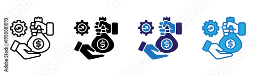 Finance Icon Multi Style Vector Illustration
