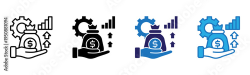 Revenue Icon Multi Style Vector Illustration