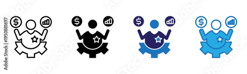 Executive Icon Multi Style Vector Illustration