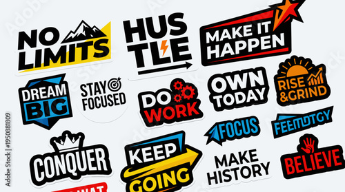 Motivational Stickers: Inspiring Quotes for Success and Growth