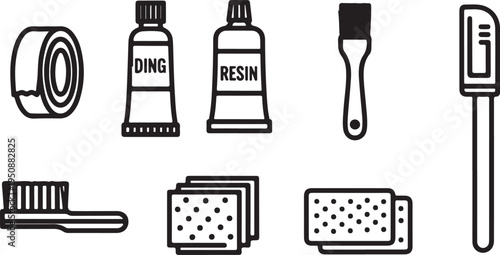 Dental tools and materials for professional oral care and treatments Vector