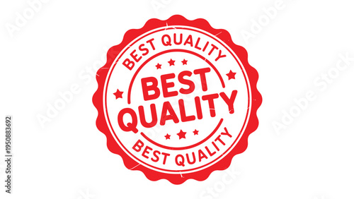Best Quality Seal Icon – Red Circular Stamp with Stars for Product Certification, Marketing, and Branding