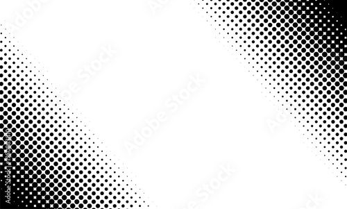 ハーフトーン・ドットの斜め左右フレーム背景