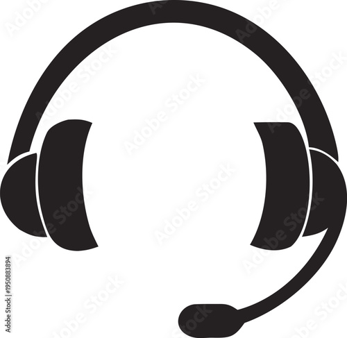Customer Support Headset Icon – Call Center Service Vector Symbol