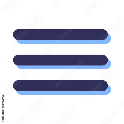 Vector of Hamburger Menu Icon For UI_Filled Line Icon