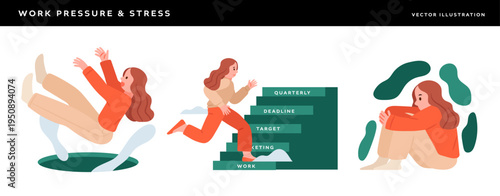 Woman feeling work stress and depression