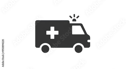 Ambulance Icon Emergency Vehicle Graphic Illustration.