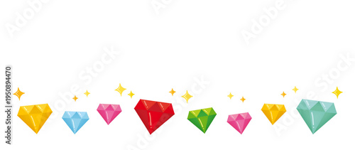 宝石のイラスト背景素材/デコレーション向け素材/Gemstone illustration background material