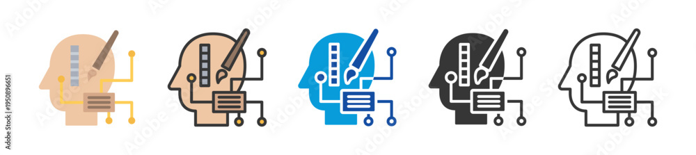 Obraz premium ai art systems icon set multi style various collection