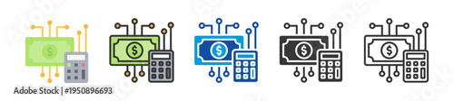 ai finance icon set multi style various collection