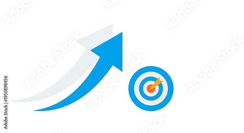 Free Download Business target with upward arrow, goal achievement concept - GFXLoad