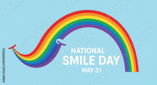 National smile day may 31 rainbow graphic illustration