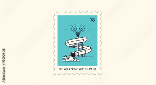 Vector illustration of a water park stamp