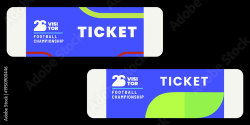 Professional entrance ticket template for football championships and sports tournaments