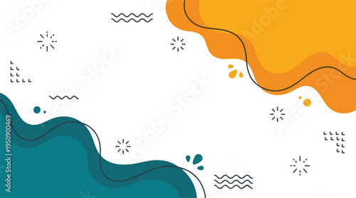 Modern abstract background with fluid wave shapes and geometric elements