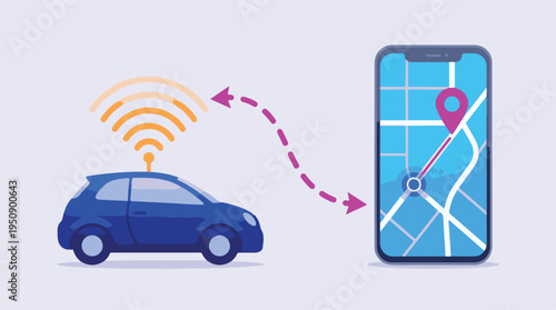 Autonomous car navigation system connected to a smartphone map application