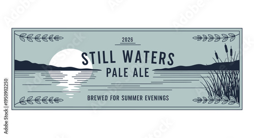 Vector label for Still Waters Pale Ale beer