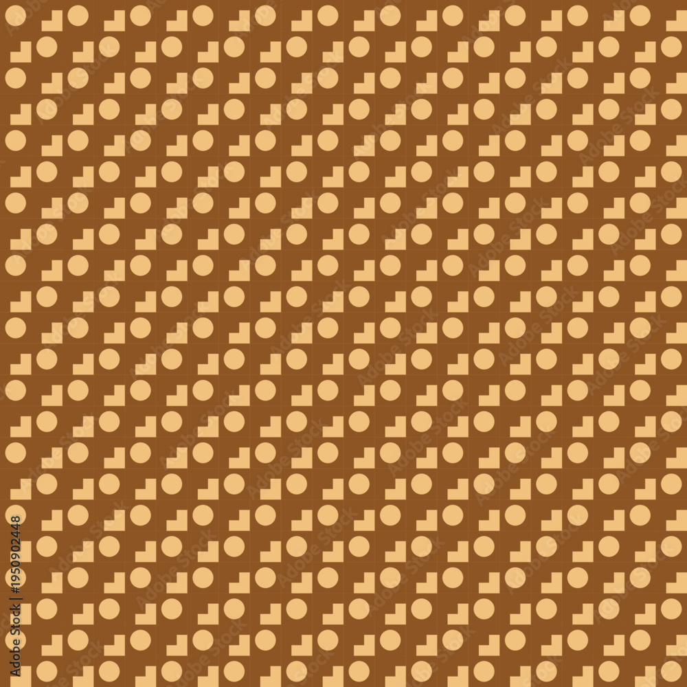 Fototapeta premium Retro Geometric Pattern with Circles and Squares vector background