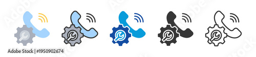 installation telephone icon set multi style various collection
