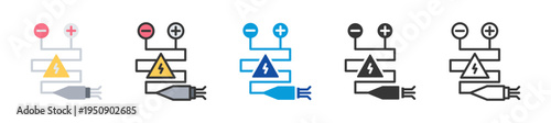 electrical wiring icon set multi style various collection