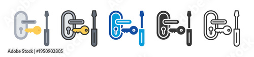lock repair icon set multi style various collection