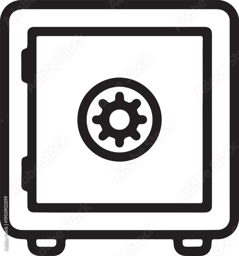 Art & Illustration, Digital safe box for secure storage and security icon