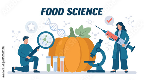 Food Science Research and Genetic Modification Concept with Scientists