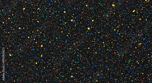 A star-filled night sky with numerous colorful celestial points against a dark background