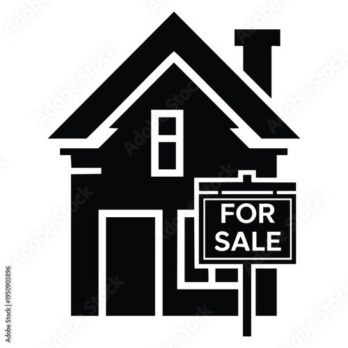 Real estate home house for sale isolated vector illustration perfect for property listing residential market and housing investment design