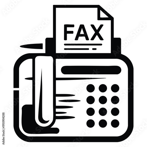 Facsimile icon simple fax icon vector illustration isolated office communication device symbol for business document transfer themes