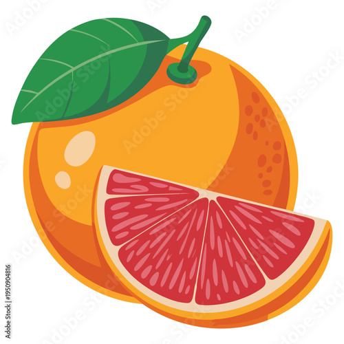 Fresh grape fruit vector illustration suitable for food packaging juice design sticker print and citrus nutrition creative projects
