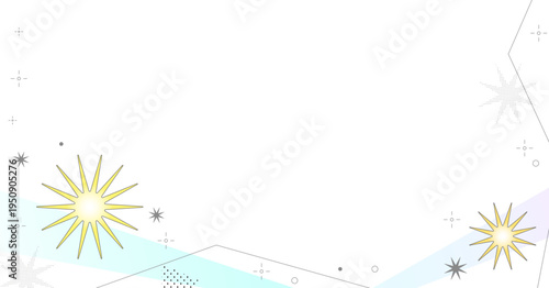 レトロポップな幾何学模様の背景フレーム　コピースペースあり