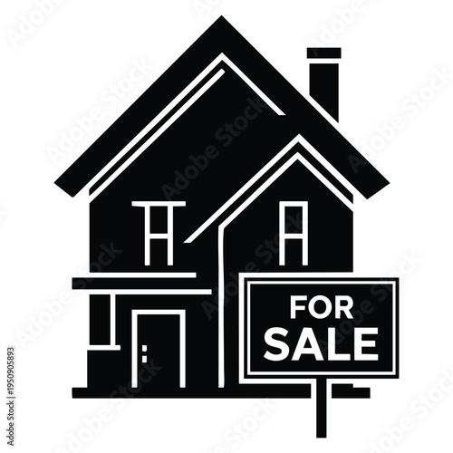 House for sale home real estate isolated vector illustration property sign design element suitable for housing market residential and investment themes