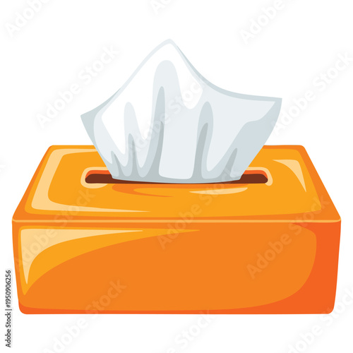 Isolated tissue box napkin vector illustration ideal for home hygiene bathroom accessory kitchen product packaging and cleanliness awareness artwork