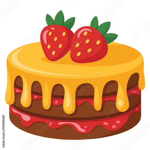 Kids cooking tasty cake dessert vector illustration perfect for bakery sweet celebration food and family themed creative artwork