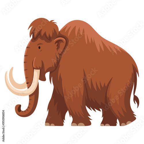 Mammoth icon in cartoon style isolated on white background dinosaurs and prehistoric symbol stock vector illustration for ancient history theme