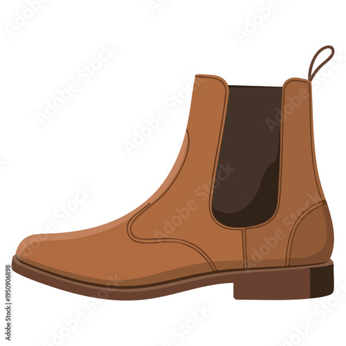 Mans cowboy shoe flat illustration vector perfect for western apparel fashion footwear country lifestyle and rustic creative artwork