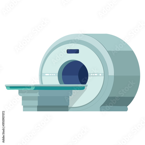 Medical machine MRI scanner for magnetic resonance imaging tomography radiotherapy ultrasound scan CT radiology diagnostics clinic hospital device vector illustration