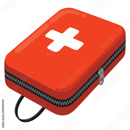 Medicine chest illustration vector isolated design element suitable for first aid emergency healthcare storage and medical equipment themed artwork