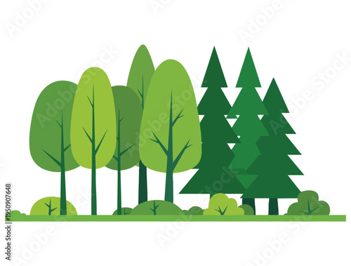 National treasure wooden green forest illustration renewable resource concept natural environment design