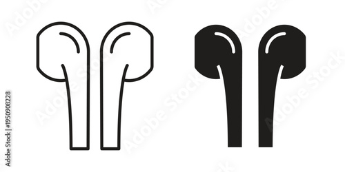 Air pods icon symbol, logo illustration. Vector graphics web design.